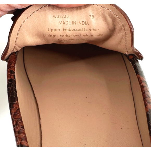 Cole Haan Womens Lana Lux Tassel Leather Loafers Size 7B Brown Snake Print - Picture 8 of 8